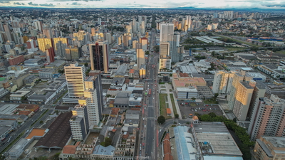 Curitiba,centro,onibus,por do sol